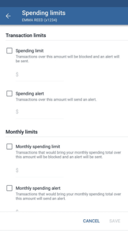 ccu spending limits screenshot