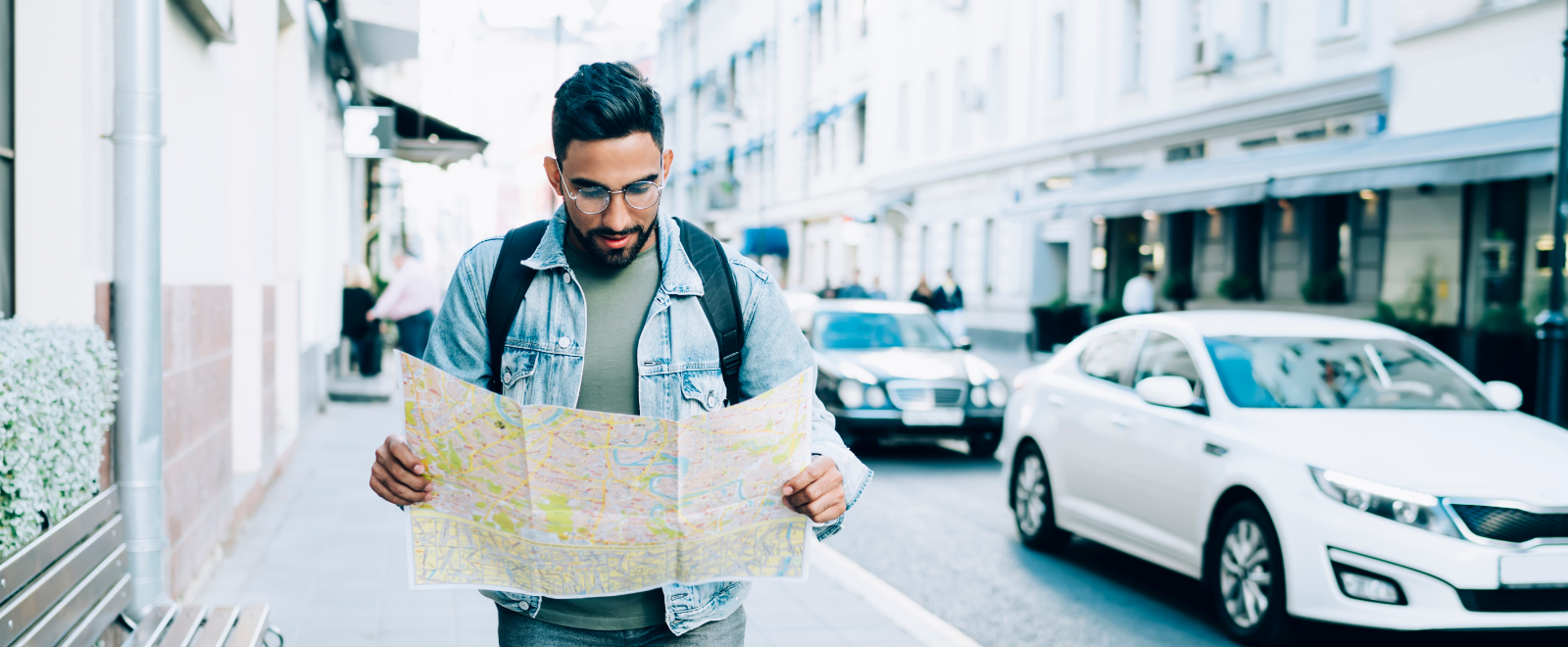 Person looking at a map
