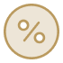 Icon illustration of a percent sign